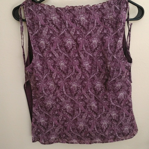 Purple Paisley Ann Taylor Petites Top - Picture 3 of 5